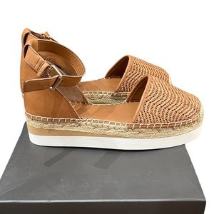 Vince Camuto Brilesha platform espadrille size 6.5 fits small. Color brick brown